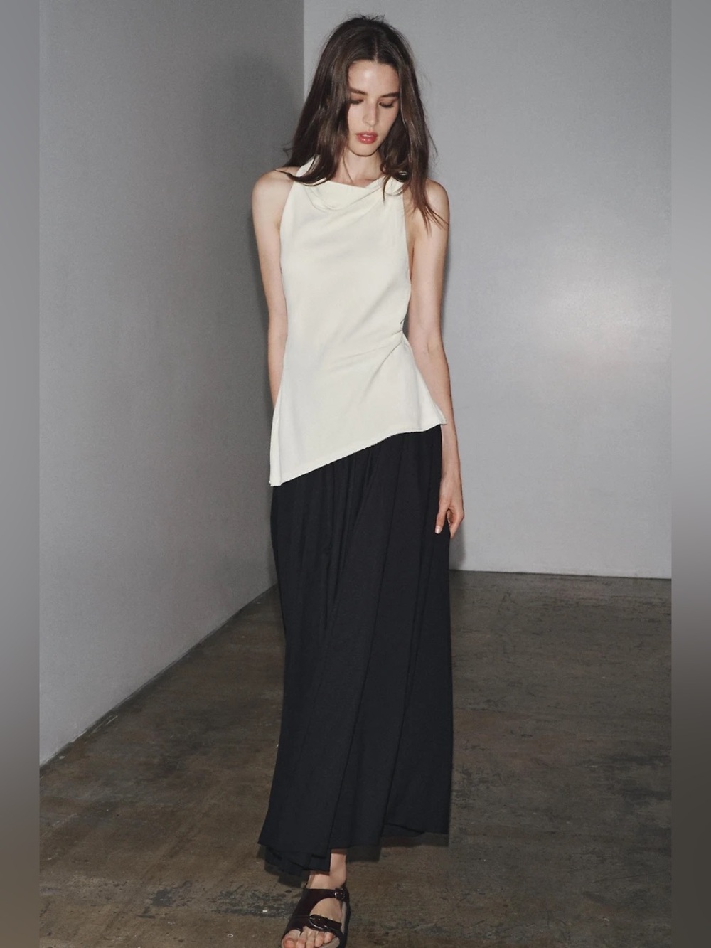 NWT Zara Woman Bloggers Fav ZW COLLECTION COMBINATION HALTER DRESS Size M Medium